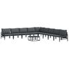 vidaXL Conjunto de Sof&aacute; de Jardim com almofada 10 pcs Preto A&ccedil;o