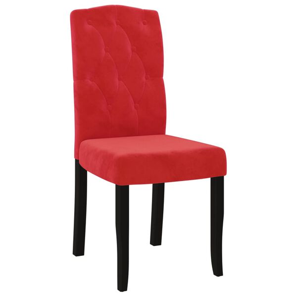 vidaXL Cadeiras de jantar 2 pcs veludo vermelho tinto