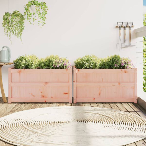 vidaXL Vasos/floreiras de jardim 2 pcs madeira de douglas maci&ccedil;a