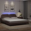 vidaXL Estrutura de cama Viana com LED sem colch&atilde;o 180x200cm castanho