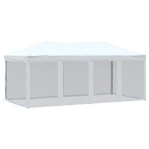 vidaXL Tenda para festas dobr&aacute;vel com paredes laterais 3x6 m branco