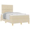 vidaXL Cama Box com cabeceira Creme 120 x 190 cm tecido