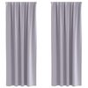 vidaXL Cortinas Blackout com Argolas 2 unid. Cinza Met&aacute;lico Poli&eacute;ster
