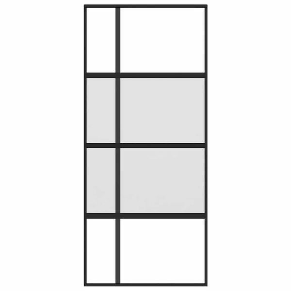 vidaXL Porta deslizante 90x205 cm vidro temperado e alumínio preto