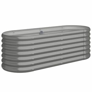 vidaXL Canteiro elevado jardim 114x40x36cm a&ccedil;o galvanizado cinzento