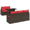 vidaXL Conjunto de Sof&aacute; de Jardim 6 unid. Castanho Rattan Sint&eacute;tico