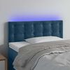 vidaXL Cabeceira de cama c/ luzes LED veludo 80x5x78/88 cm azul-escuro