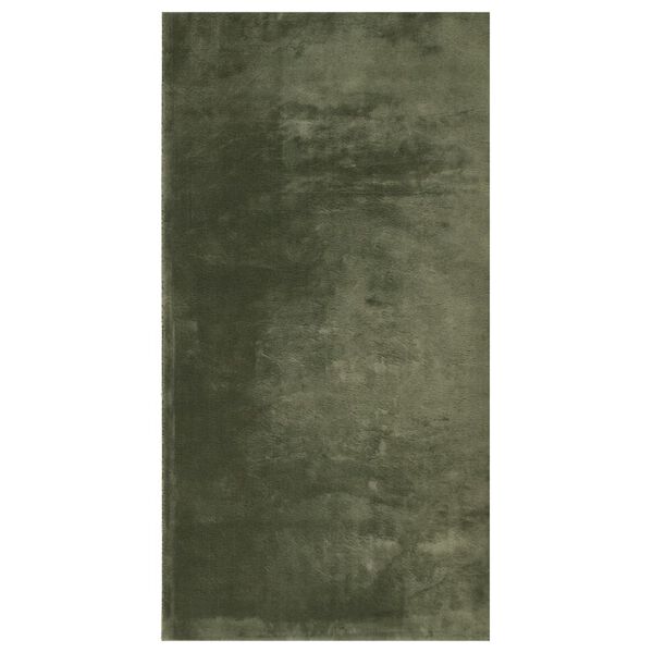 vidaXL Tapete pelo curto macio lavável HUARTE 60x110 cm verde-floresta