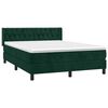 vidaXL Cama com molas/colch&atilde;o 140x200 cm veludo verde-escuro
