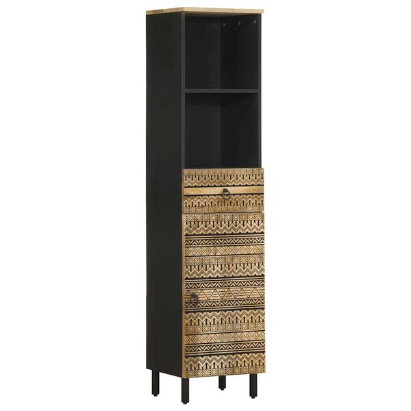 vidaXL 3 pcs conj. m&oacute;veis p/ casa de banho madeira mangueira maci&ccedil;a