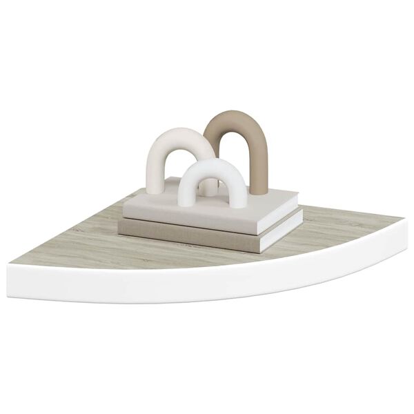 vidaXL Prateleiras canto parede 4 pcs 35x35x3,8 cm MDF carvalho/branco