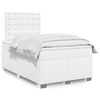vidaXL Cama boxspring com colch&atilde;o 120x190 cm couro artificial branco