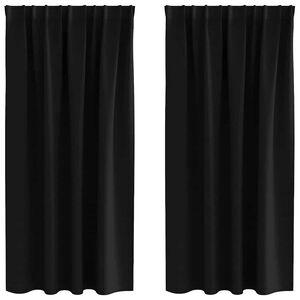 vidaXL Cortinas Blackout com Argolas 2 pcs Preto 175 x 140 cm