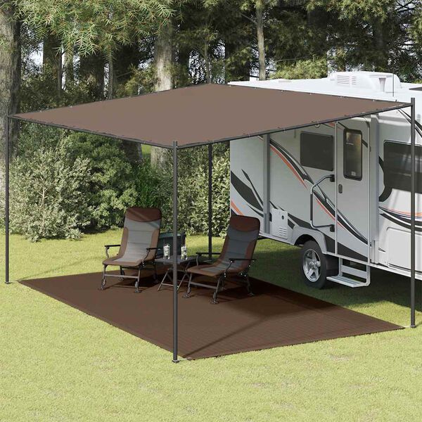 vidaXL Tapete de campismo para tenda 300x600 cm castanho