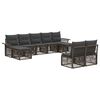 vidaXL Conjunto de Sof&aacute; de Jardim 9 unid. Cinzento vime PE