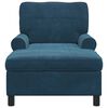 vidaXL Chaise Lounge com almofada Azul 91 x 157 x 91 cm Veludo