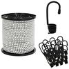 vidaXL Cordas Bungee com Ganchos 6 mm Preto e Branco PP e Borracha