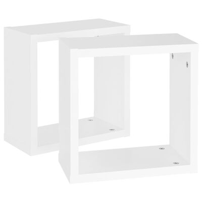 vidaXL Prateleiras de parede em forma de cubo 2 pcs 30x15x30cm branco