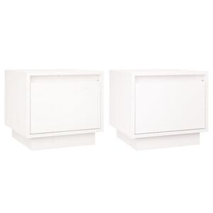 vidaXL Mesas de cabeceira 2 pcs 35x34x32 cm pinho maci&ccedil;o branco
