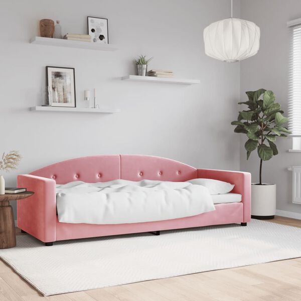vidaXL Sof&aacute;-cama 80x200 cm veludo rosa