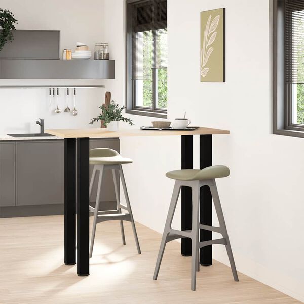 vidaXL P&eacute;s para mesa de bar 4 pe&ccedil;as, preto, 110-112 cm, a&ccedil;o