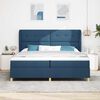 vidaXL Cama Box Springs com Colch&atilde;o Cinza Escuro 90x190 cm Azul tecido