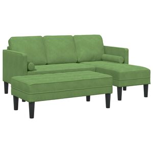 vidaXL Conjunto de Sof&aacute;s 2 unid. Verde Claro Poli&eacute;ster