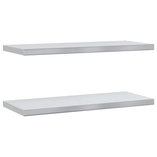 vidaXL Prateleiras de parede 2 pcs 75x30x3 cm aço inoxidável prateado