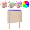 vidaXL Cabeceira cama c/ LED couro artif. 93x16x118/128 cm cappuccino