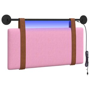vidaXL Cabeceira suspensa Com luz LED Rosa PU Antigo