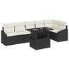 vidaXL Conjunto de Sof&aacute; de Jardim 7 unid. Preto e Creme