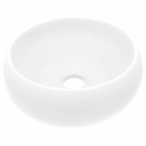vidaXL Lavat&oacute;rio luxuoso redondo 40x15 cm cer&acirc;mica branco mate