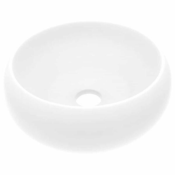 vidaXL Lavat&oacute;rio luxuoso redondo 40x15 cm cer&acirc;mica branco mate