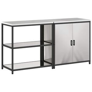 vidaXL Conjunto de Armazenamento de Cozinha HATTEM 2 unid. Prateado