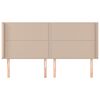 vidaXL Cabeceira cama c/ abas couro artif. 183x16x118/128cm cappuccino