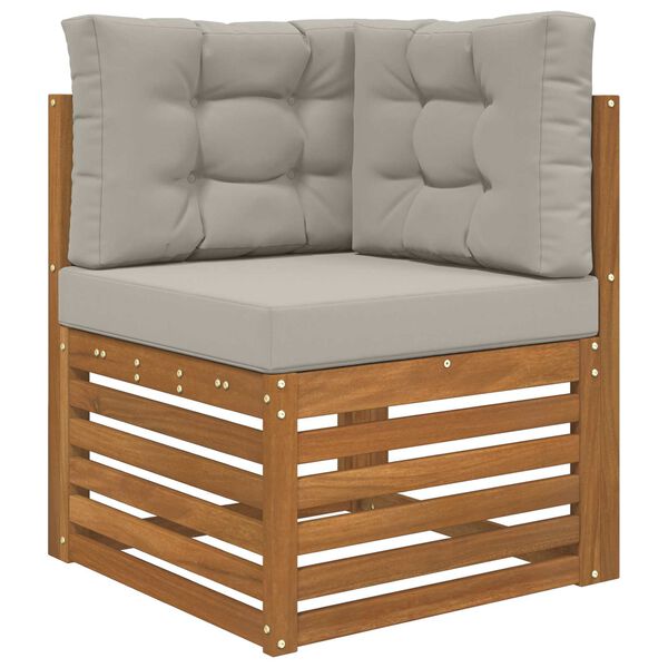 vidaXL Almofada para Sof&aacute; Externo 3 pcs Cinzento Poli&eacute;ster