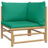 vidaXL 7 pcs conjunto lounge de jardim bambu c/ almofad&otilde;es verdes