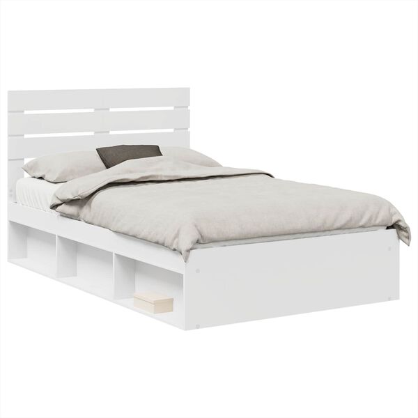 vidaXL Estrutura da Cama com cabeceira Branco 120 x 190 cm