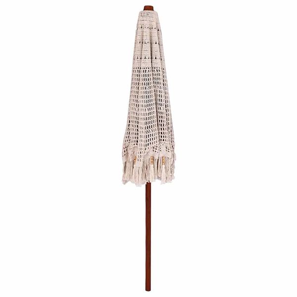 vidaXL Parasol de Macram&ecirc; Creme 252,5 x 252,5 x 260 cm