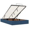 vidaXL Estrutura de cama otomana com colch&atilde;o 120x190 cm tecido azul