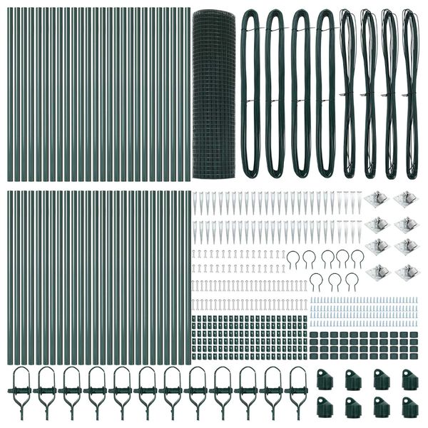 vidaXL Poste de Cerca Verde 100 x 0,4 m (rolo de malha de 12 x 12 mm)