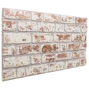 vidaXL Pain&eacute;is de parede 10 unid. 100 x 50 cm Vermelho e Branco
