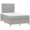 vidaXL Cama box spring c/ colch&atilde;o e LED 120x190 cm tecido cinza-claro