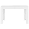 vidaXL Mesa de jantar 120x60x76 cm contraplacado branco brilhante