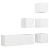 vidaXL 5 pcs conjunto de m&oacute;veis de TV contraplacado branco