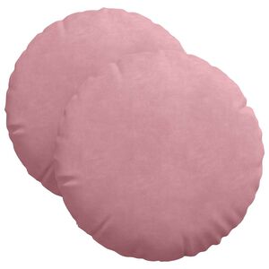 vidaXL Almofadas de Assento 2 pcs Rosa &Oslash; 40 x 13 cm Veludo