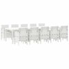 vidaXL Conjunto de Jantar para Jardim 11 unid. Branco