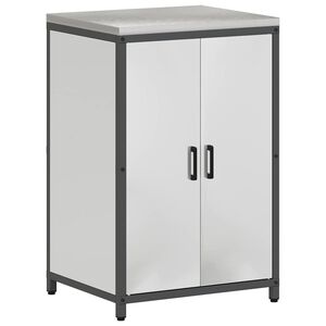 vidaXL Armazenamento de Cozinha com porta Prateado 60 x 50 x 92 cm A&ccedil;o