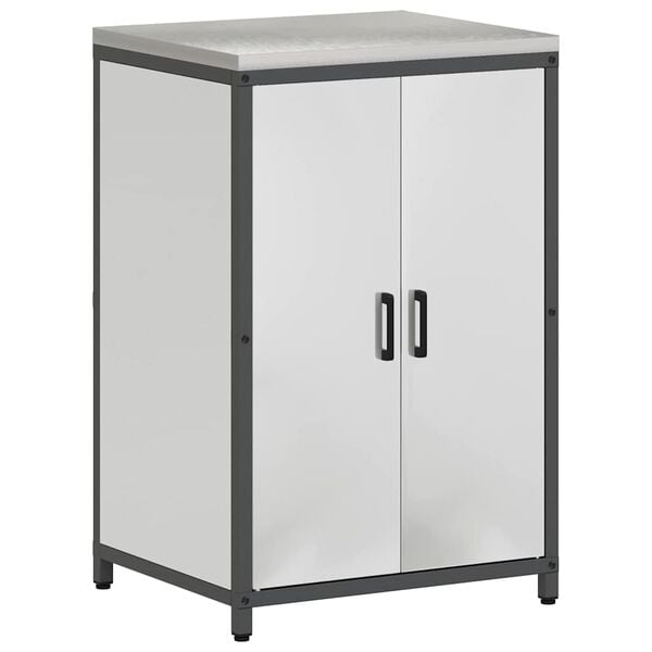 vidaXL Armazenamento de Cozinha com porta Prateado 60 x 50 x 92 cm A&ccedil;o