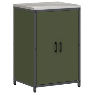 vidaXL Armazenamento de Cozinha HATTEM Verde-Azeitona 60 x 50 x 92 cm